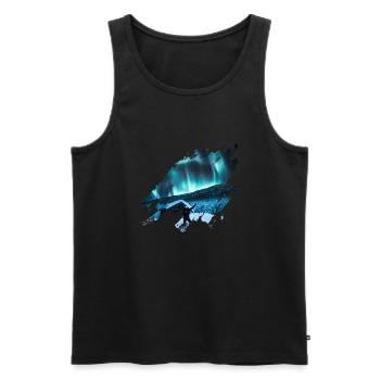 Winter Polarlichter Antarktis Nordpol Eisberg snow - Männer Premium Bio Tank Top - Schwarz - Vorne - AI Model Male 178 light (178cm)