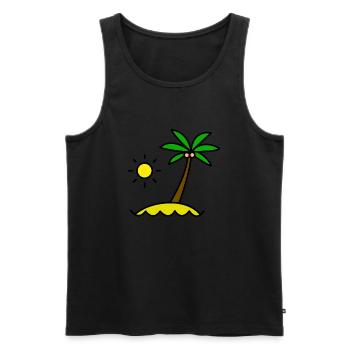 Palmen - Männer Premium Bio Tank Top - Schwarz - Vorne - Michal (187cm)