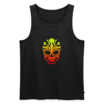 Maori Skull Tribal Tattoo Gift Idea - Men's Premium Organic Tank Top - black - Front - AI Model Male 178 light (178cm)