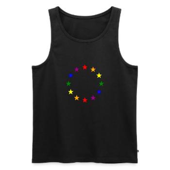 Europe Rainbow Flag - Men's Premium Organic Tank Top - black - Front - Michal (187cm)