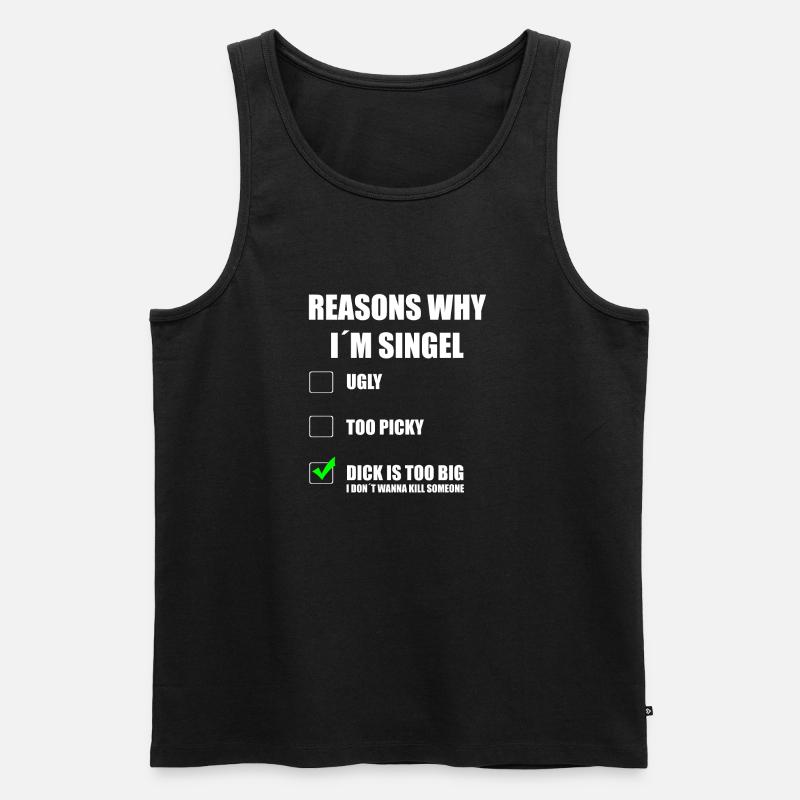 ich bin Singel - Männer Premium Bio Tank Top - Schwarz