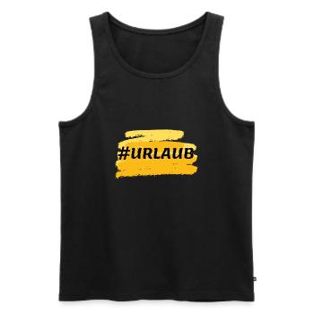 #urlaub - Männer Premium Bio Tank Top - Schwarz - Vorne - AI Model Male 178 light (178cm)