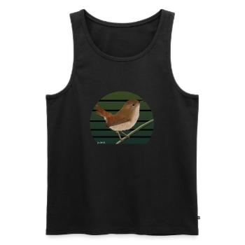 jz.birds Wren Bird Design - Men's Premium Organic Tank Top - black - Front - AI Model Male 178 light (178cm)