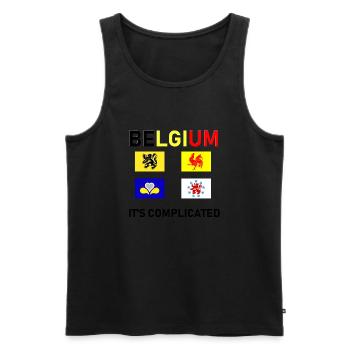 Belgium, it's complicated - Men's Premium Organic Tank Top - black - Front - AI Model Male 178 light (178cm)