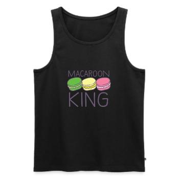 Makronenkönig mit niedlichen bunten Makronen - Männer Premium Bio Tank Top - Schwarz - Vorne - AI Model Male 178 light (178cm)