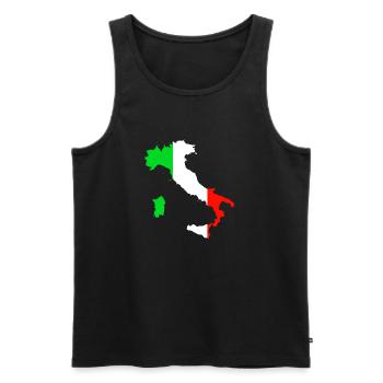 Flag of Italy and Map of Italy - Men's Premium Organic Tank Top - black - Front - AI Model Male 178 light (178cm)