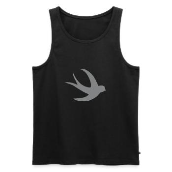 einzelner fliegender Schwalbenvogel im Grau - Männer Premium Bio Tank Top - Schwarz - Vorne - AI Model Male 178 light (178cm)
