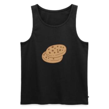 mignons biscuits bruns - Débardeur bio Premium Homme - noir - Devant - AI Model Male 178 light (178cm)