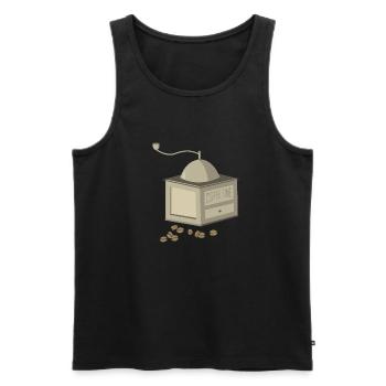 Kaffeezeit - Männer Premium Bio Tank Top - Schwarz - Vorne - AI Model Male 178 light (178cm)
