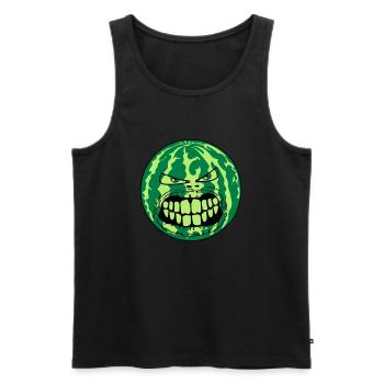 melon watermelon monster face horror halloween pum - Men's Premium Organic Tank Top - black - Front - AI Model Male 178 light (178cm)