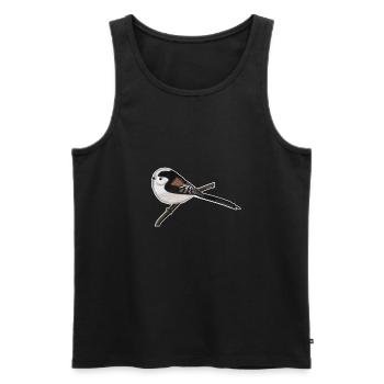 jz.birds conception d'oiseau à mésange à longue queue - Débardeur bio Premium Homme - noir - Devant - AI Model Male 178 light (178cm)