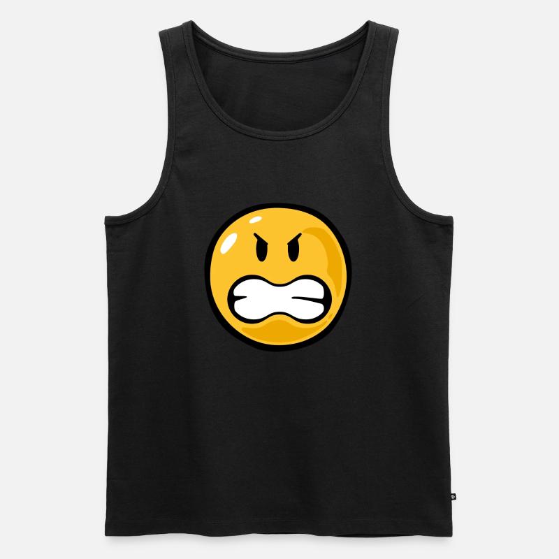 Smiley angry - Männer Premium Bio Tank Top - Schwarz