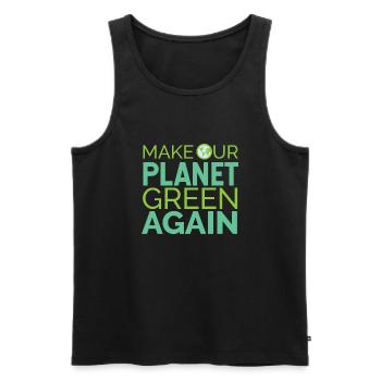 Fridays For Future Make Our Planet Green Again - Men's Premium Organic Tank Top - black - Front - AI Model Male 178 light (178cm)