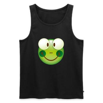 Smiley Frog - Men's Premium Organic Tank Top - black - Front - AI Model Male 178 light (178cm)