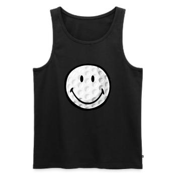 Smiley Golf Ball - Männer Premium Bio Tank Top - Schwarz - Vorne - Michal (187cm)