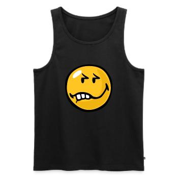 Smiley Anger Exasperation - Männer Premium Bio Tank Top - Schwarz - Vorne - Michal (187cm)