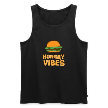 Hungrige Stimmung mit süßem Hamburger - Männer Premium Bio Tank Top - Schwarz - Vorne - Michal (187cm)