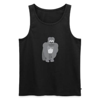 Great ape ridgeback Gorilla - Men's Premium Organic Tank Top - black - Front - AI Model Male 178 light (178cm)