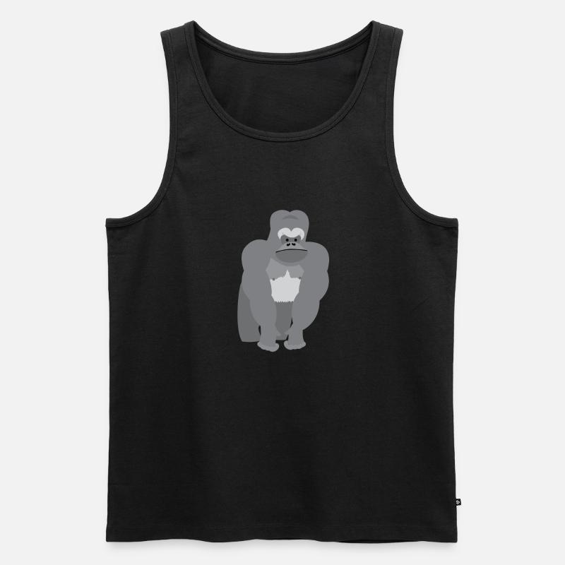 Großaffe Ridgeback Gorilla - Männer Premium Bio Tank Top - Schwarz