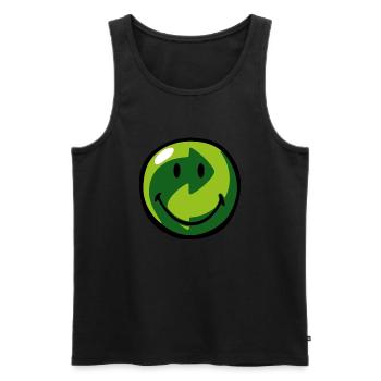 Smiley Recyclable - Men's Premium Organic Tank Top - black - Front - AI Model Male 178 light (178cm)