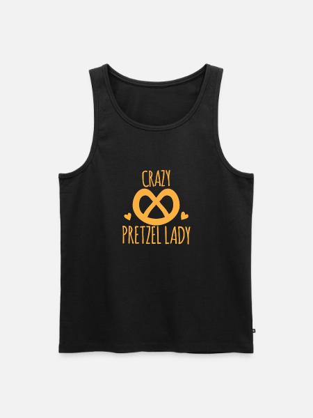 Crazy Pretzel Lady - Men's Premium Organic Tank Top - black