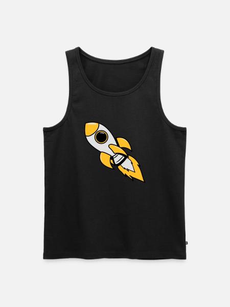 rocket space travel flying - Men's Premium Organic Tank Top - black