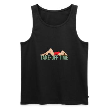 Aircraft Nose Art Take Off Zeit Pin-Up Lady - Männer Premium Bio Tank Top - Schwarz - Vorne - AI Model Male 178 light (178cm)