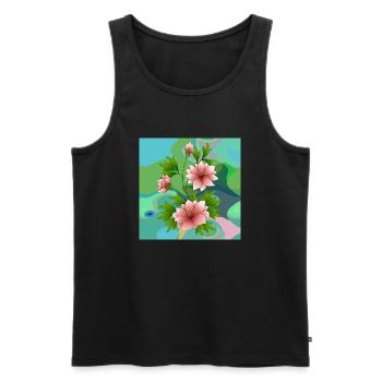 Bouquet of flowers - Men's Premium Organic Tank Top - black - Front - AI Model Male 178 light (178cm)