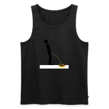 pee snow yellow winter cold ground logo in standing - Men's Premium Organic Tank Top - black - Front - AI Model Male 178 light (178cm)