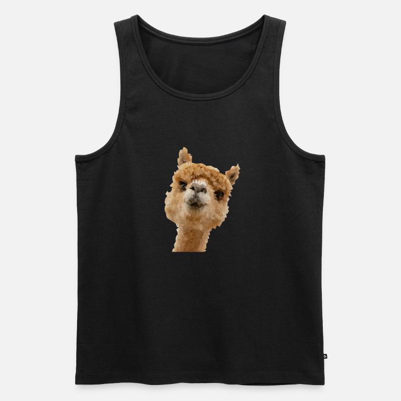Alpaka im Polygon Design - Männer Premium Bio Tank Top - Schwarz