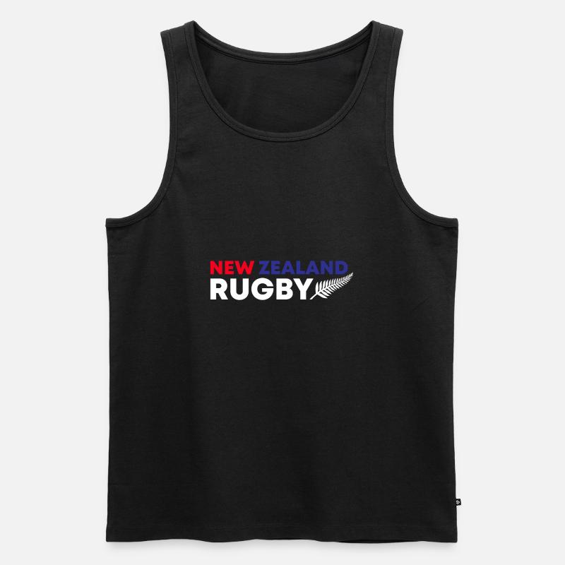 Neuseeland Rugby Fan Geschenkidee - Männer Premium Bio Tank Top - Schwarz