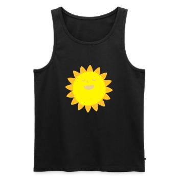 Un soleil heureux - Débardeur bio Premium Homme - noir - Devant - AI Model Male 178 light (178cm)