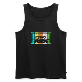 cassette - Men's Premium Organic Tank Top - black - Front - AI Model Male 178 light (178cm)