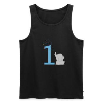 anniversaire Elephant - Débardeur bio Premium Homme - noir - Devant - Michal (187cm)