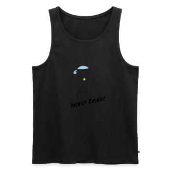 Kleiner Bruder - Männer Premium Bio Tank Top - Schwarz - Vorne - Michal (187cm)