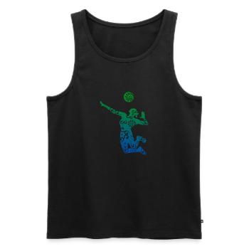 Volleyball player Maori style gift idea - Men's Premium Organic Tank Top - black - Front - Michal (187cm)