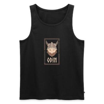 Odin Wikinger Viking Geschenkidee - Männer Premium Bio Tank Top - Schwarz - Vorne - Michal (187cm)