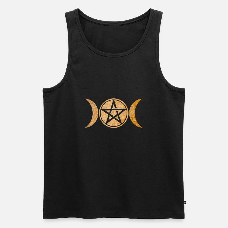 Wiccan Symbol Dreifach-Mond Geschenkidee - Männer Premium Bio Tank Top - Schwarz