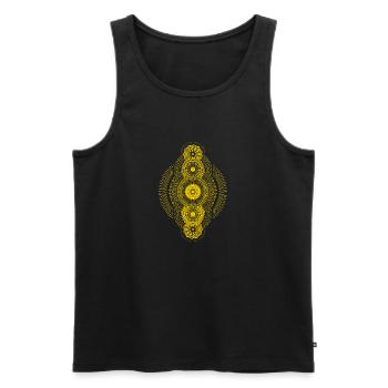Metatrons goldene geometrische Dimension - Männer Premium Bio Tank Top - Schwarz - Vorne - AI Model Male 178 light (178cm)