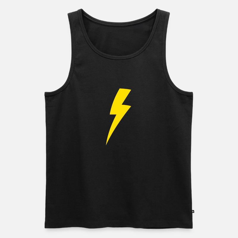 Blitzschlag - Männer Premium Bio Tank Top - Schwarz