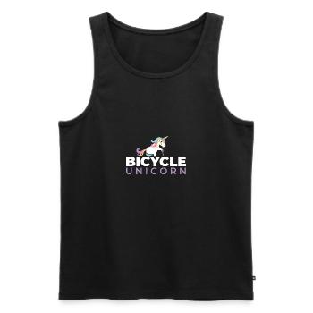 Vélo licorne vélo enfants drôle cadeau - Débardeur bio Premium Homme - noir - Devant - Michal (187cm)