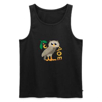 Griechische Mythologie Eule von Athena Geschenk - Männer Premium Bio Tank Top - Schwarz - Vorne - AI Model Male 178 light (178cm)