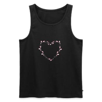 heart_watercolour_wreath - Débardeur bio Premium Homme - noir - Devant - AI Model Male 178 light (178cm)