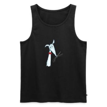 Lévrier bleu - Débardeur bio Premium Homme - noir - Devant - AI Model Male 178 light (178cm)