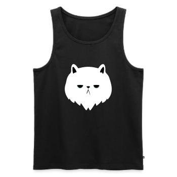 chat s'ennuie - Débardeur bio Premium Homme - noir - Devant - AI Model Male 178 light (178cm)