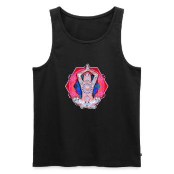 Yoga Patterns Red And Blue - Men's Premium Organic Tank Top - black - Front - AI Model Male 178 light (178cm)