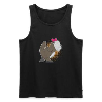 Seeotter Freundin Liebe Paare Geschenkidee - Männer Premium Bio Tank Top - Schwarz - Vorne - AI Model Male 178 light (178cm)