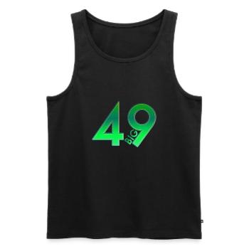 Big 49 - Men's Premium Organic Tank Top - black - Front - AI Model Male 178 light (178cm)