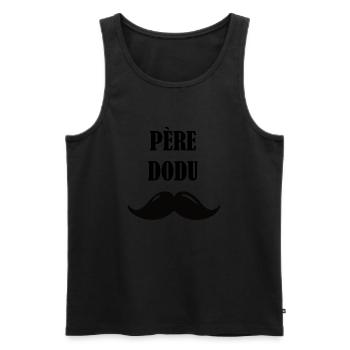 Père dodu idée cadeau papa citations humour - Débardeur bio Premium Homme - noir - Devant - Michal (187cm)