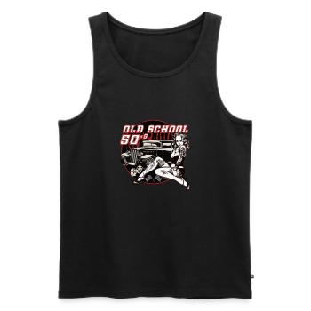 Old School 50's Rockabilly Pin Up - Männer Premium Bio Tank Top - Schwarz - Vorne - AI Model Male 178 light (178cm)